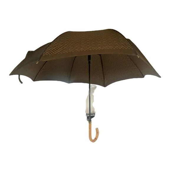 Authentic Louis Vuitton Monogram Logo LV Parasol Umbrella, Wood Handle READ - Picture 2 of 14